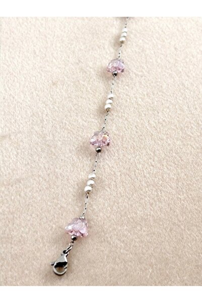 Genel Markalar Özel Seri Inci Detaylı Pembe Kelebekli Çelik Halhal