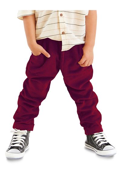 Denokids Corduroy Burgundy Boy's Trousers
