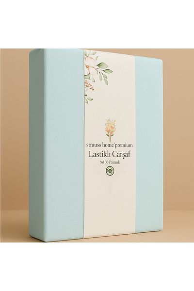 Strauss ملاءة مطاطية فردية/مزدوجة من Home Premium - 100% قطن، قطن ممشط خاص، OEKO-TEX