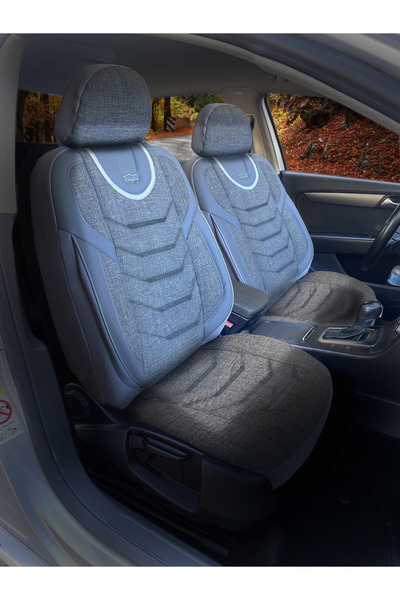 KONFORUM Commercial Vehicle Seat Cover Caddy Doblo Connect Courier Kango Compatible Seat Cover Back 2+1 Case Gray