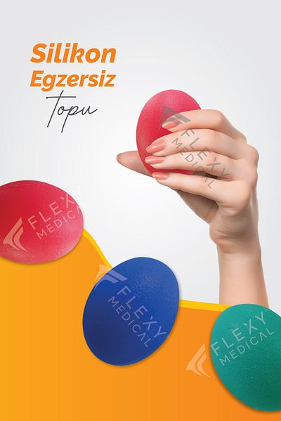Flexy Medical 3 Hardness Silicone Exercise Ball - Hand Wrist & Finger Strengthening, Stress Physical Therapy