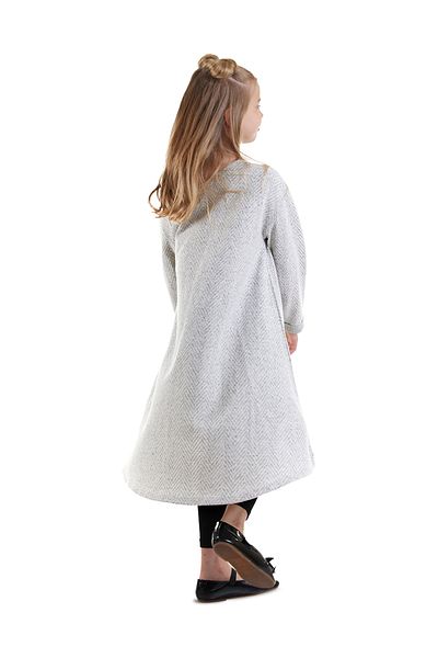 Denokids Gray Girl's Asymmetrical Knitted Dress