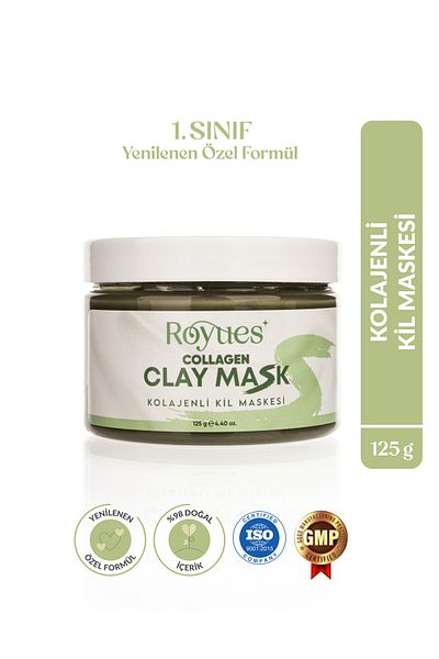 Royues 125 Gr Collagen Clay Mask - Blemish and Blackhead Remover Face Mask