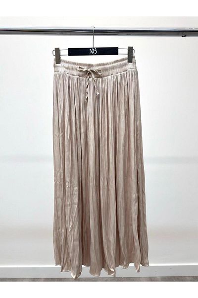 Maldia Shop Γυναικεία Crushed Lace Midi Cream φούστα
