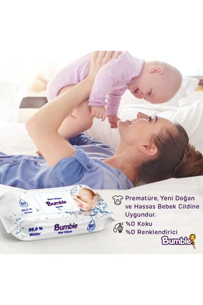 Bumble WATER ISLAK MENDİL 60 YAPRAK 8'Lİ PAKET
