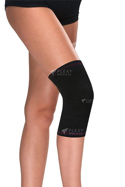 Flexy Medical Black Thermal Articulated Wool Knee Bandage - 2 Knee Pads