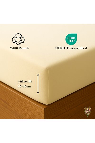 Strauss StraussHome ®   ملاءة جاهزة ممتازة مصنوعة من القطن بنسبة 100% مفردة/مزدوجة من القطن الممشط خصيصًا من OEKO-TEX