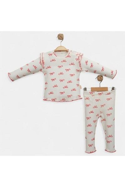 Necix's Baby Girl Bowknot 2-Piece Set - Long Sleeve Top and Leggings Bottom