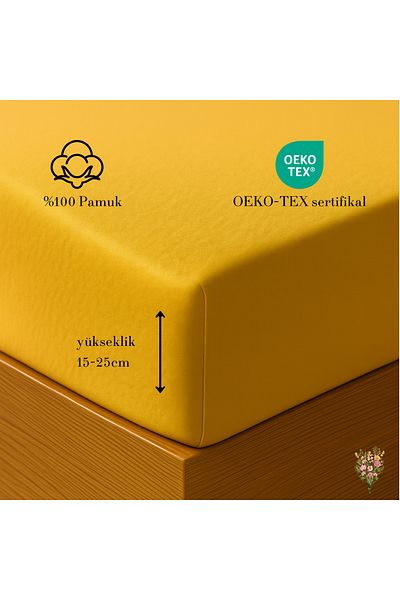 Strauss ملاءة مطاطية فردية/مزدوجة من Home Premium - 100% قطن، قطن ممشط خاص، OEKO-TEX