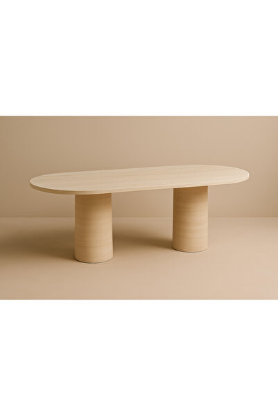 Strauss Home Traverten / Mermer Serisi Roma Stilinde Doğal Taş Yemek Masası –...