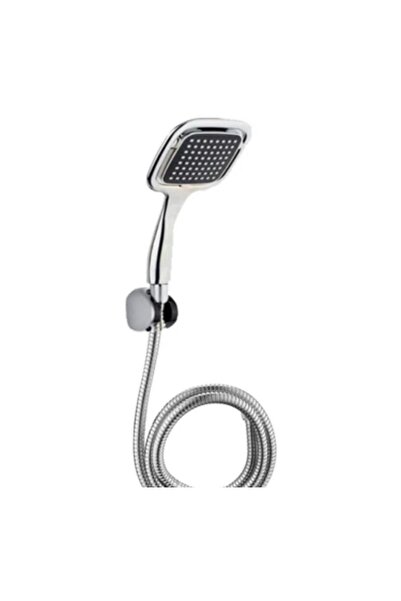 YDGR 3 Lü Set Siyah Kare Banyo Duş Seti Hortum Mafsal Ve Başlık Set