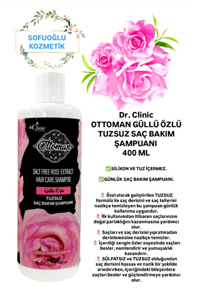Dr. Clinic Ottoman Güllü Şampuan Tuzsuz 400 ml