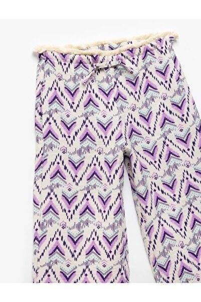 Koton Pantaloni drepti cu model, cu șireturi în talie, din viscoză, pentru fe...