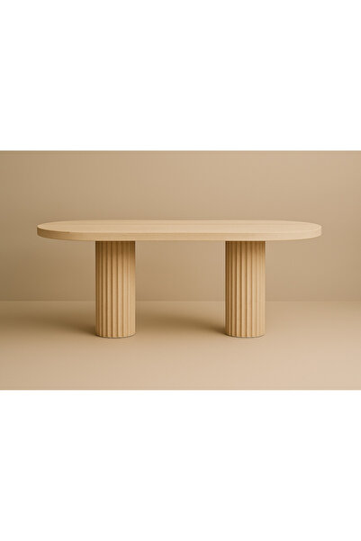 Strauss Home Traverten / Mermer Serisi Roma Stilinde Doğal Taş Yemek Masası –...