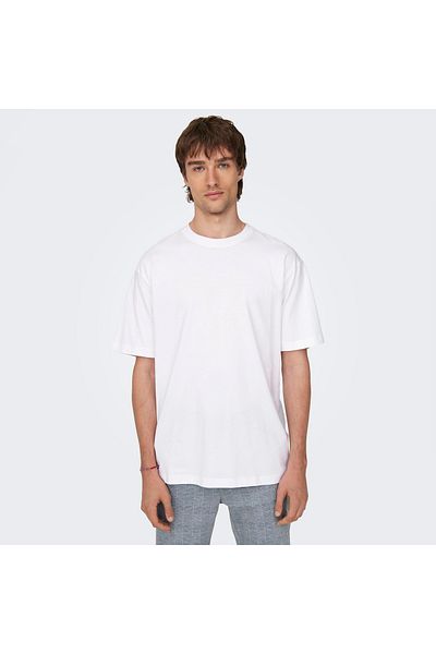 Only & Sons Tricou alb pentru bărbați Onsfred Life Rlx 22022532