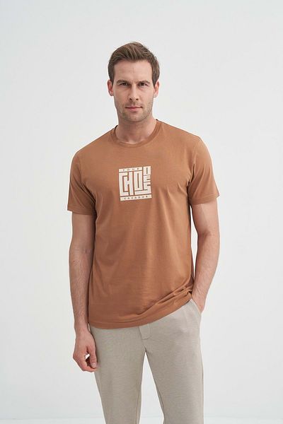 Cazador Slim Fit Crew Neck Cotton Printed T-Shirt