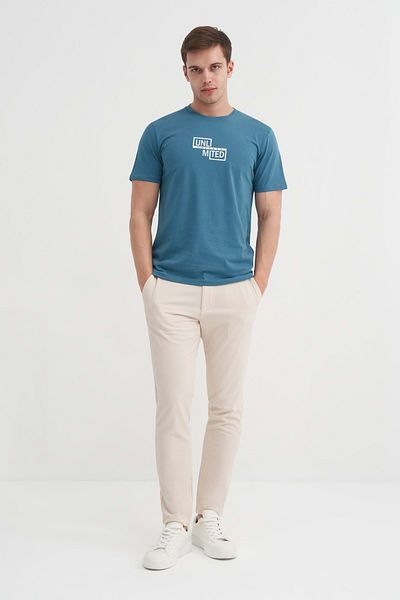 Cazador Μπλουζάκι Jazz 4166 Slim Fit Crew Neck Βαμβακερό εμπριμέ μπλουζάκι