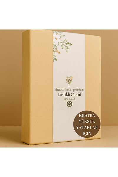 Strauss ملاءة سرير من القطن الممشط المرن مقاس 40 سم من Home Premium 100% قطن 150 جرام/م2 OEKO TEX
