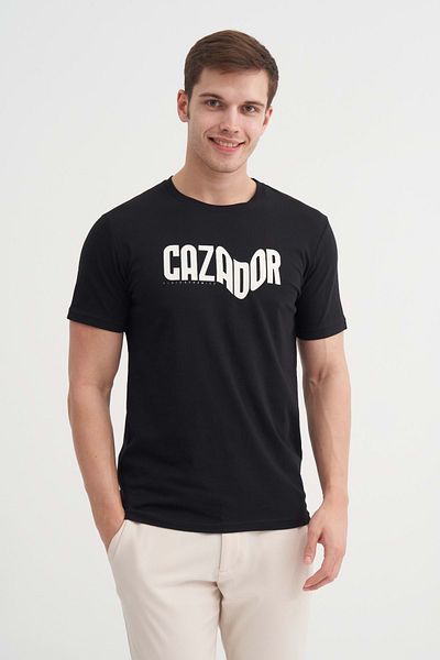 Cazador Μπλουζάκι με βαμβακερή στάμπα με λεπτή εφαρμογή