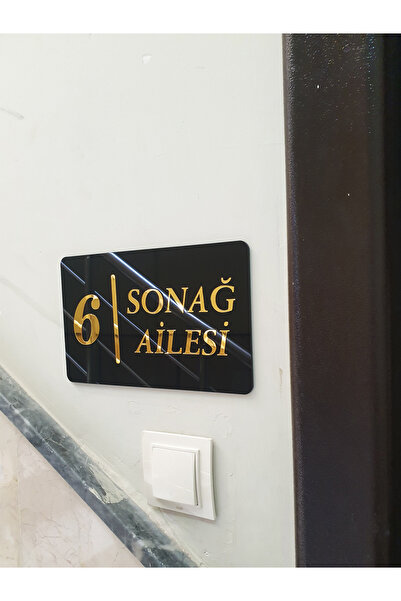 HYL Daire Numarası Aynalı Tasarım & Kişiye Özel Kapı İsimliği Şık, Kalıcı, An...