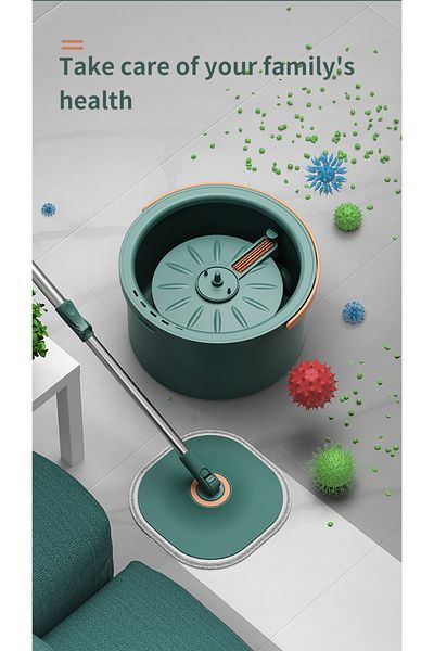 Dreamramp Rotating Square Mop with DreamRamp® Bucket - Green