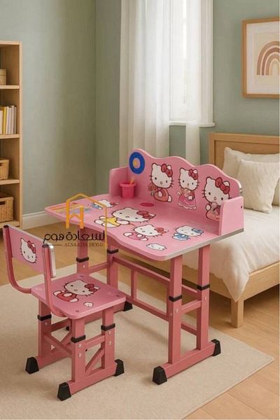 Al Saada Home School Desk with Chair - Pink