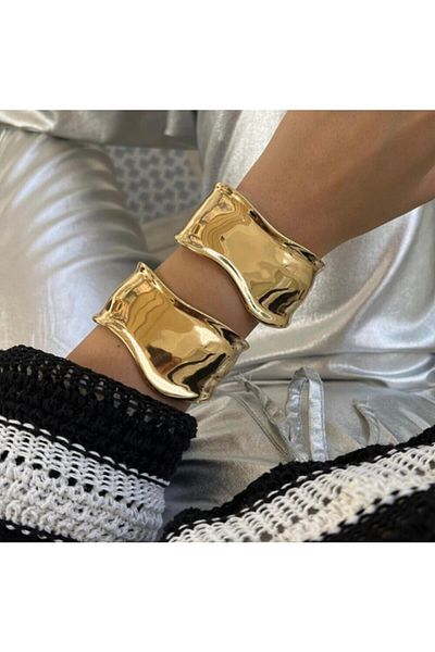 Vitastyle سوار من الفولاذ المقاوم للصدأ موديل PLATE GOLD