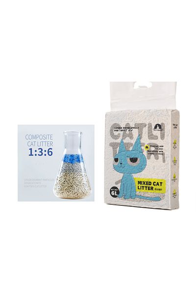 TaoTaoPets Mix Tofu Bentonite Cat Litter Quick Absorbing, Low Dust Formula 6L