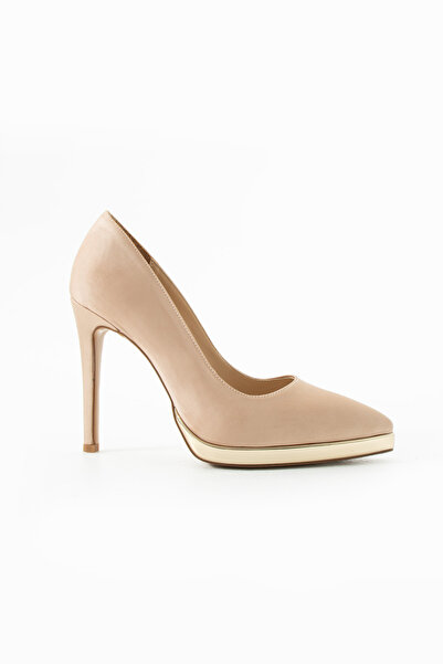 Siena Shoes Elix Kadın Platform Stiletto Topuklu Ayakkabı Bej Saten