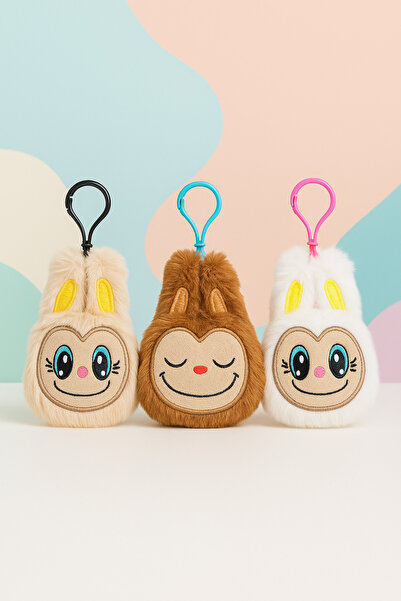 Nerth مجموعة مفاتيح لابوبو اللطيفة من القطيفة مكونة من 3 قطع