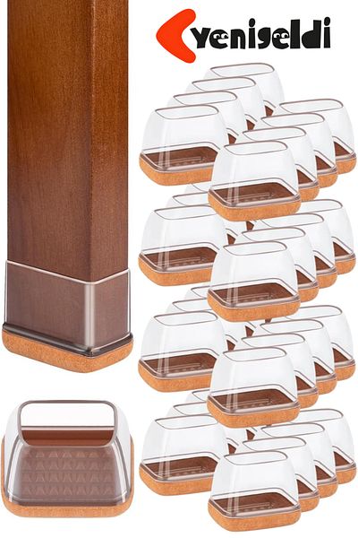 Yenigeldi 32 scaune dreptunghiulare Papucu (lungime 3,3–4,3 cm |   Lățime 2,2–3,1 cm) Protector transparent pentru podea