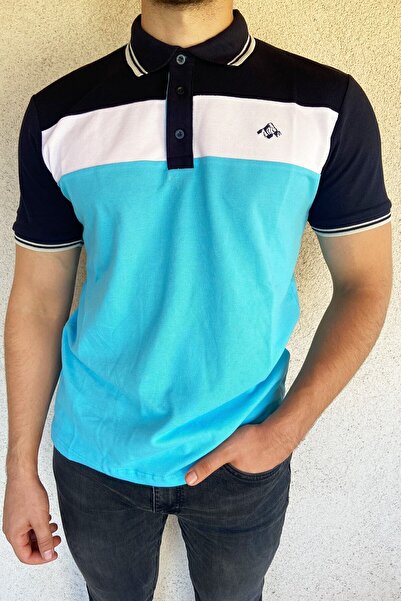 Mesh Company 100% βαμβακερό ανδρικό μπλουζάκι με γιακά πόλο, πολύχρωμο ριγέ κ...
