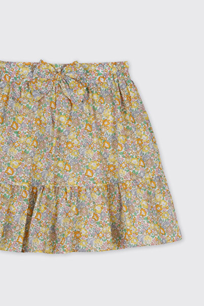 Panço Liberty Kumaş Çiçek Desenli Kız Çocuk Etek