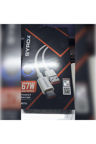 Syrox 1Mt Pd/Qc 65W Type-C To Type-C Hızlı Şarj Data Kablosu Samsung Huawei Iphone 15 15 Pro Max uyumlu