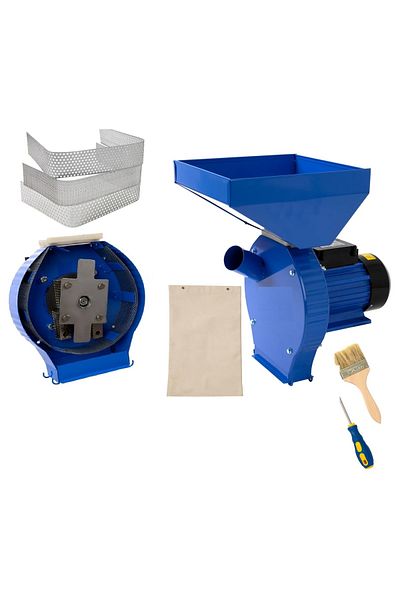 DRSELL Electric Mill 3.5kw, 3000rpm, 100% Copper, 300kg/h, 20 Hammers, Large Hopper