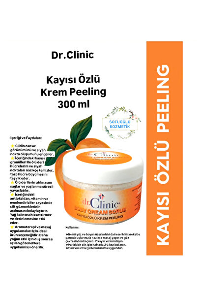 Dr. Clinic Kayısı Özlü Krem Peeling (300 Ml) Body Cream Scrub