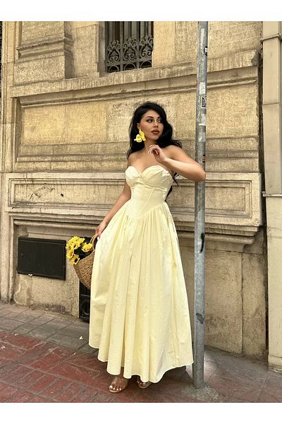 moneta boutique Rochie midi din poplin cu design cu guler inimă pentru damă