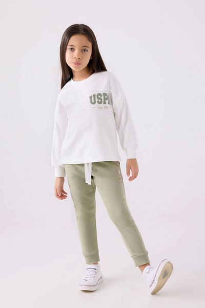 U.S. Polo Assn. Σετ αθλητικής φόρμας Girl Waiter - Κρέμα