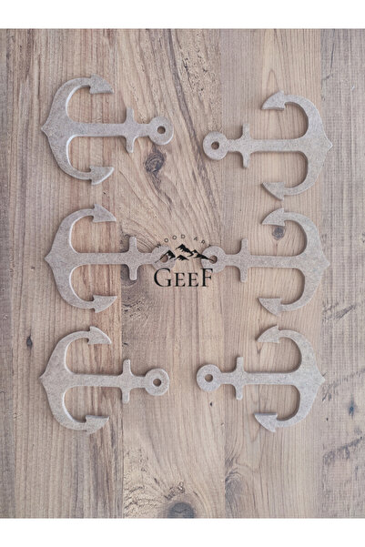 Geef Wood Art 6'lı Mini Çapa Desenli Boyanabilir Ham Mdf 6 Mm