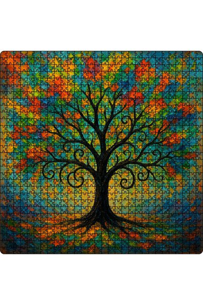 WOODENCRAFT HAYAT AĞACI AHŞAP PUZZLE 900 PARÇA 50 X 50 TABLO OLARAK DUVARA ASILABİLİR.
