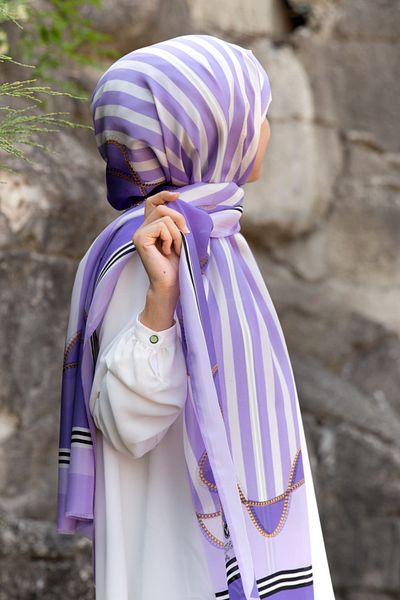 Vissona Women's Fresh Silk Shawl Purple Lilac