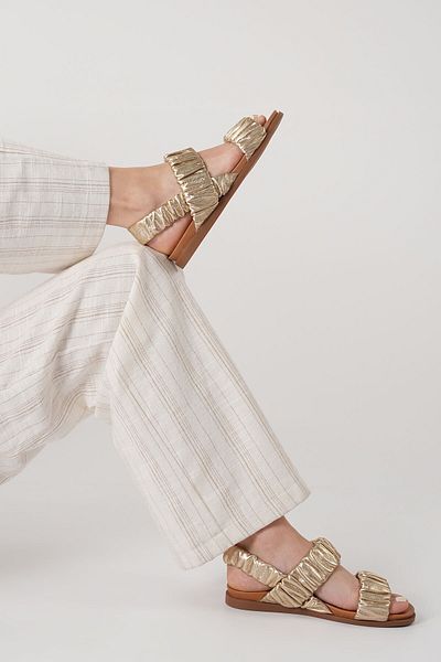 Bestyle Aure Women - Sandale din piele naturală de culoare aurie