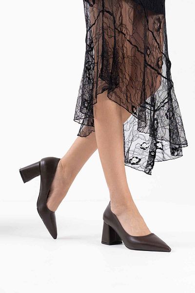 Zerenyus Valeria Premium Bitter Brown Women's Heeled Shoes