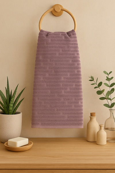 Nurpak طقم منشفتين لليدين بالبرقوق – 50x90 سم، 100% قطن |   ناعمة وممتصة وأنيقة