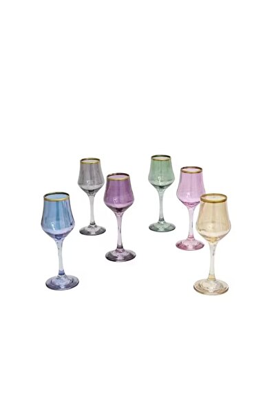 P H Panayır Home 130 Cc Colorful Coffee Soft Drink and Water Glass Set - Glass Set