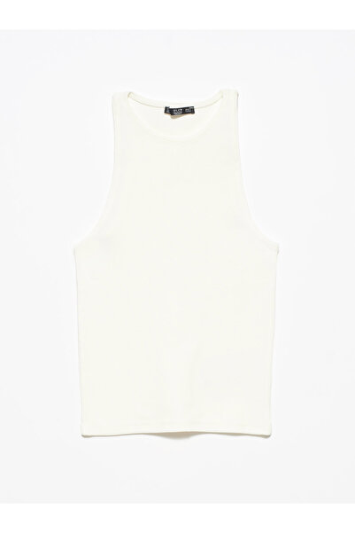 Dilvin Ecru női kötőfék nyakú póló - ECRU