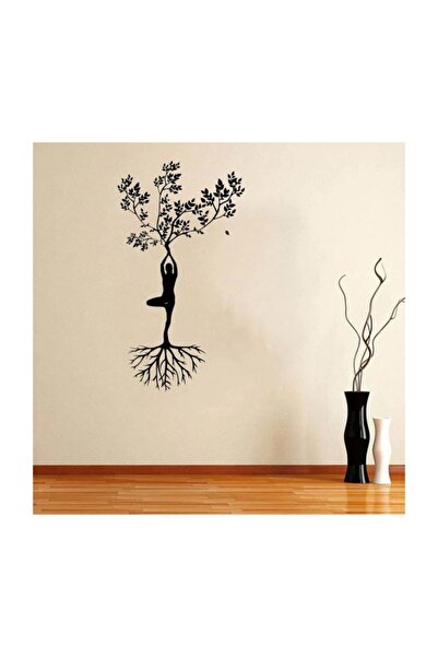 KT Decor يوجا طاقة الحياة - ملصق حائط مزخرف للرجل والشجرة