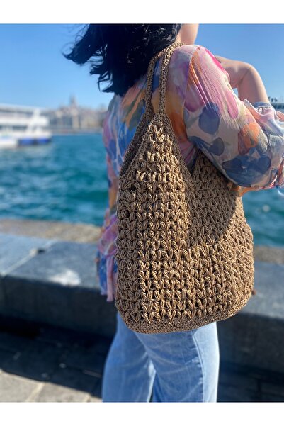 Luna Design Compatible Straw Knitting Bag Beach Bag