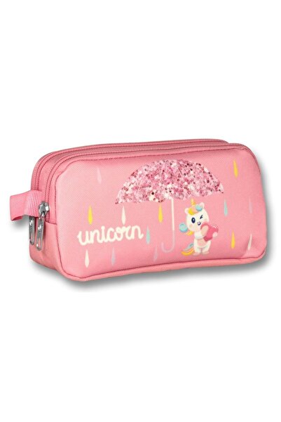 ÜMİT ÇANTA Τσάντα Δημοτικού Σχολείου Κοριτσιών Pink Unicorn Printed Glitter - Σετ των τριών