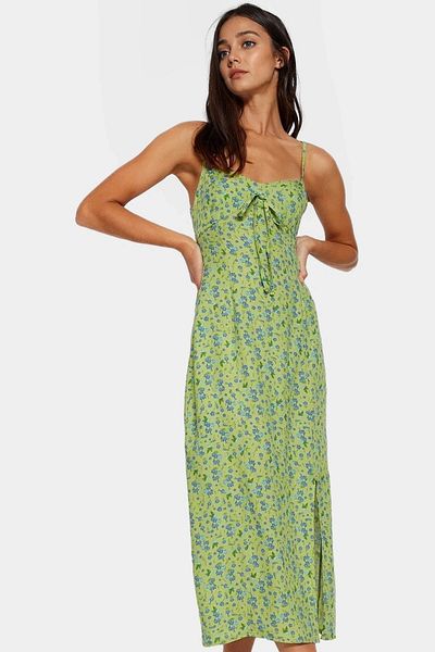 PayBuy Chic Floral Viscose Midi Dress a Line Cutout Comfort and Style Comfortable High Quality